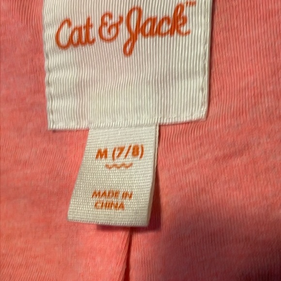 Cat & Jack Olive Raincoat with Coral Hood - Picture 3 of 8